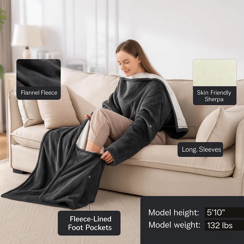 Thermoven EmberRobe™ – Ultra-Plush Hooded Wearable Blanket